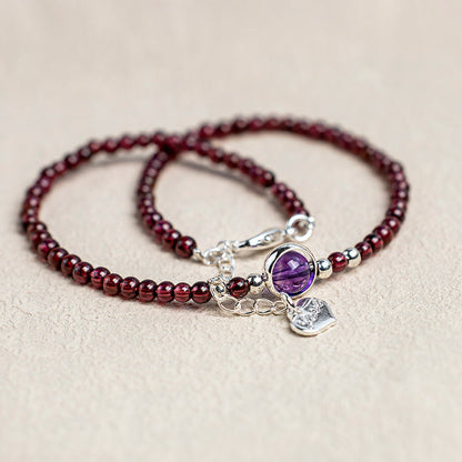 Mythstone Garnet Amethyst Purification Calm Anklet