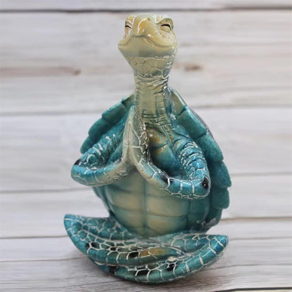 Mythstone Tibetan Yoga Meditating Turtle Wisdom Resin Statue Decoration