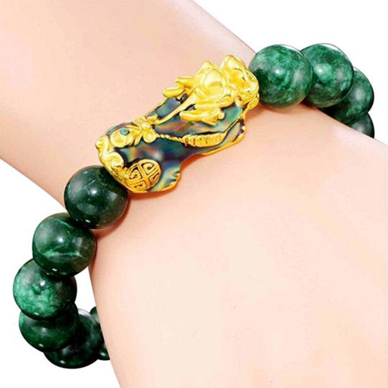 Pulsera protectora de jade PiXiu de FengShui de Mythstone