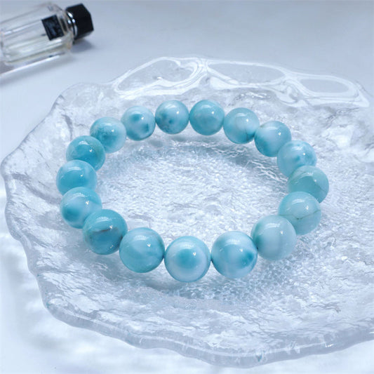 Pulsera de la confianza y la sabiduría de larimar natural Mythstone 