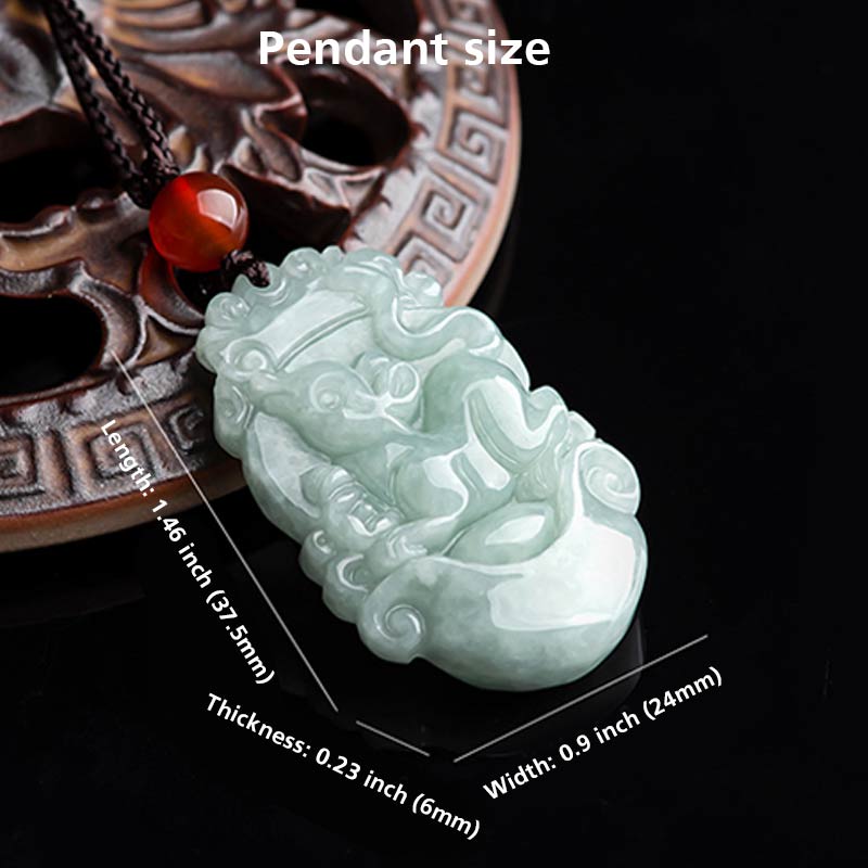 Mythstone Natural Jade 12 Chinese Zodiac Sucess Pendant Necklace Necklaces & Pendants Mythstone 3