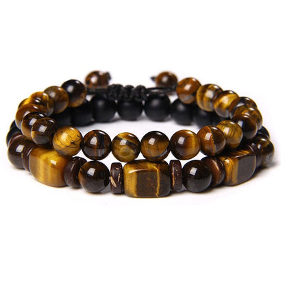 Mythstone Tiger Eye Frosted Stone Hematite Courage Bracelet