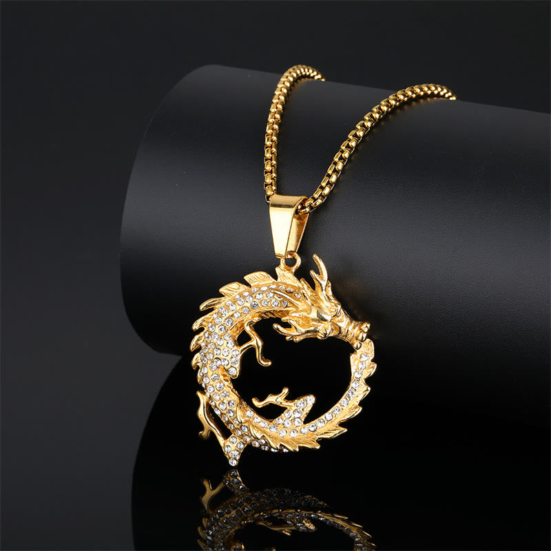 Mythstone Chinese Zodiac Dragon Pattern Success Necklace Pendant