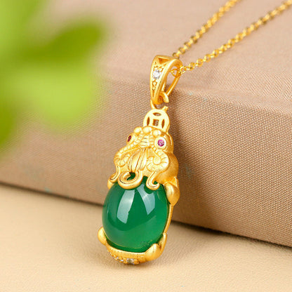 Mythstone Natural Jade PiXiu Balance Necklace