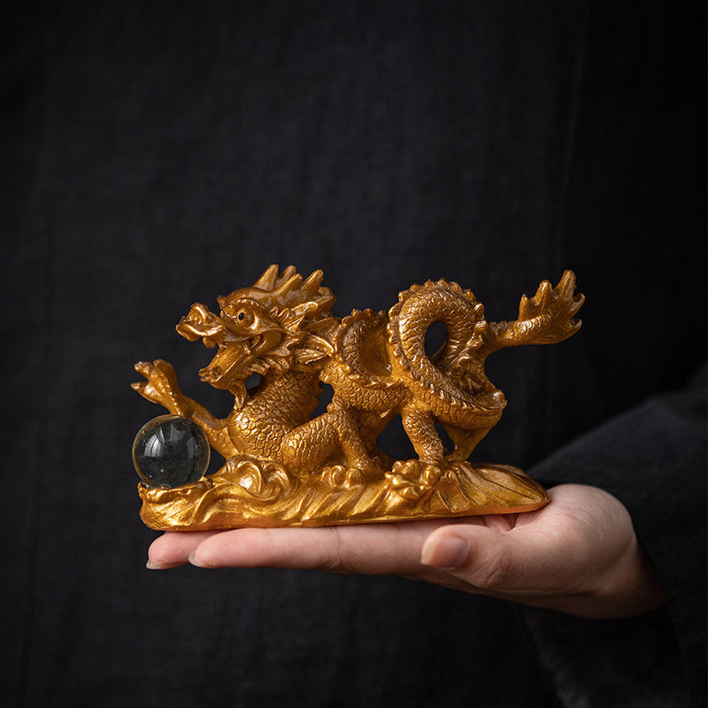 Mythstone Year Of The Dragon Color Changing Resin Luck Success Tea Pet Home Figurine Decoration