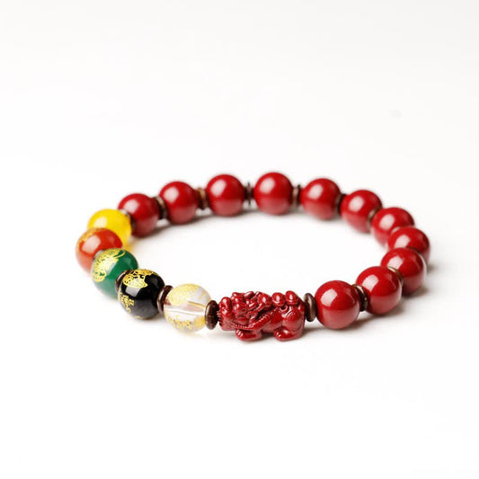 MythStone God Of Wealth Cinnabar PiXiu Blessing Bracelet