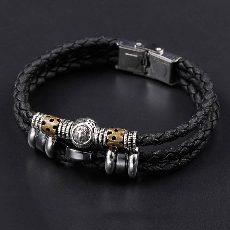 Mythstone 12 Constellations of the Zodiac Hematite Protection Bracelet