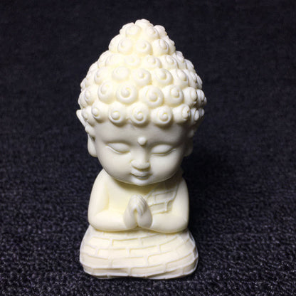 Mythstone Mini Ivory Fruit Tathagata Buddha Lotus Kwan Yin Avalokitesvara Manjusri Samantabhadra Serenity Desk Decoration