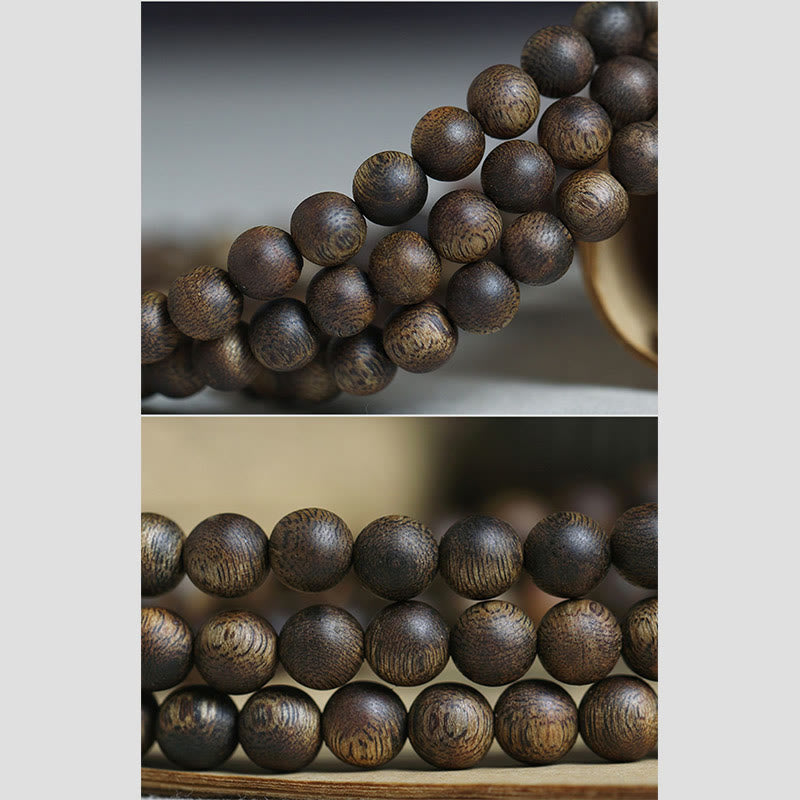 MythStone 108 Mala Beads Nha Trang Soil Buried Qinan Agarwood Balance Strength Bracelet