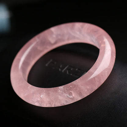 Mythstones  Natural Rose Quartz Love Caring Bracelet Bangle