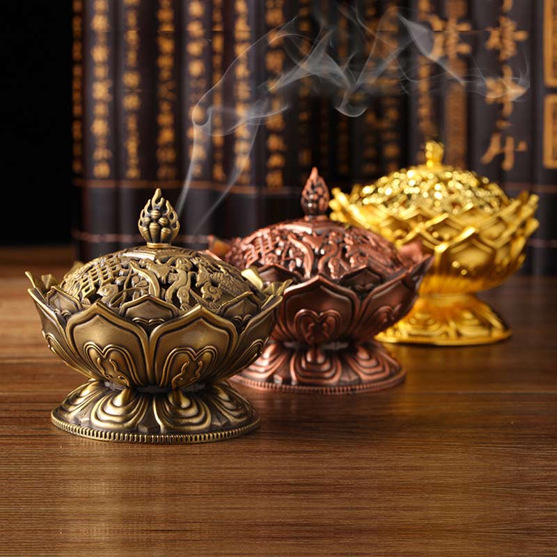 Mythstone Tibetan Lotus Shaped Purify Incense Burner