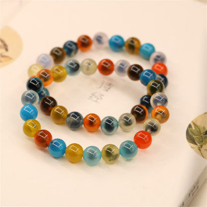 Pulsera de cuentas de ágata de caramelo de colores Mythstone con poder curativo