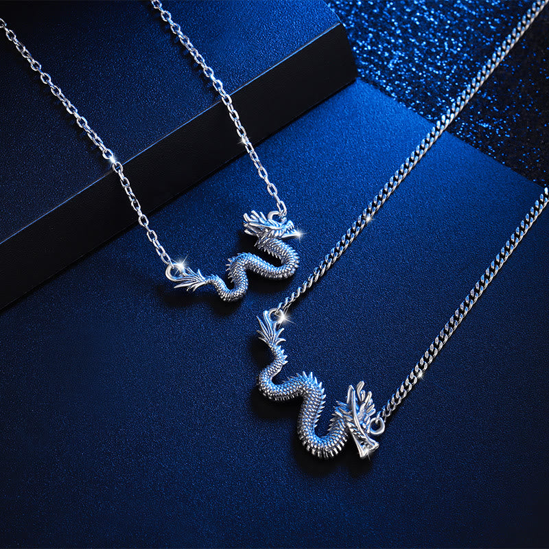 Mythstone 925 Sterling Silver Year Of The Dragon Auspicious Dragon Protection Chain Necklace Pendant