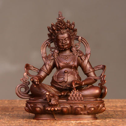 Mythstone Yellow Jambhala Bodhisattva Figurine Compassion Copper Statue Home Office Decoration