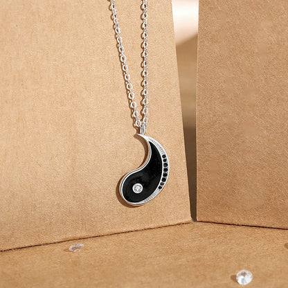 Mythstone 925 Sterling Silver Yin Yang Symbol Harmnoy Necklace Pendant