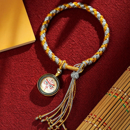 Mythstone Handmade Tibetan Five God Of Wealth Dragon Scale Rope Luck Braid Bracelet