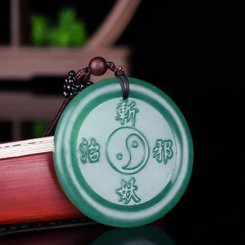 Mythstone Green Aventurine Yin Yang Balance Necklace Pendant