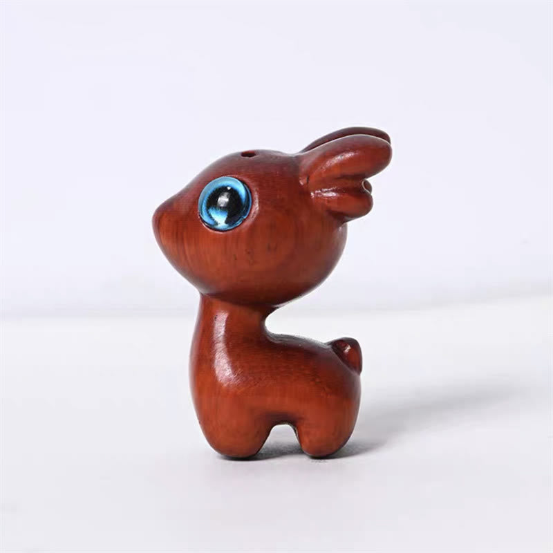 Mythstone Green Sandalwood Small Leaf Red Sandalwood Cute Cat Animals Soothing Peace Decorations