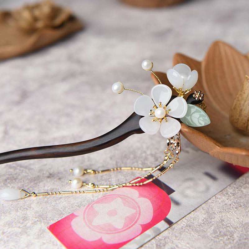 Mythstone Ebony Flower Protection Blessing Hairpin Decorations