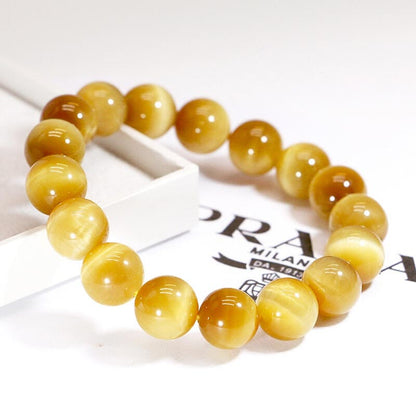 Mythstones  Anxiety Stress Healing Crystal Tiger Eye Bead Bracelet