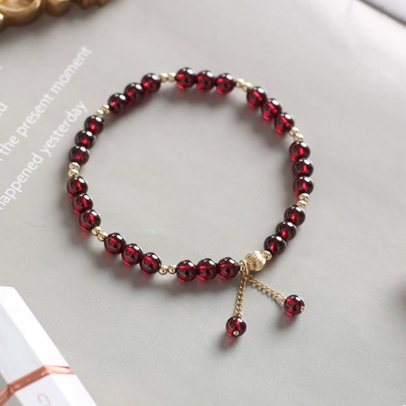 Mythstone 14K Gold Natural Garnet Calm Bracelet