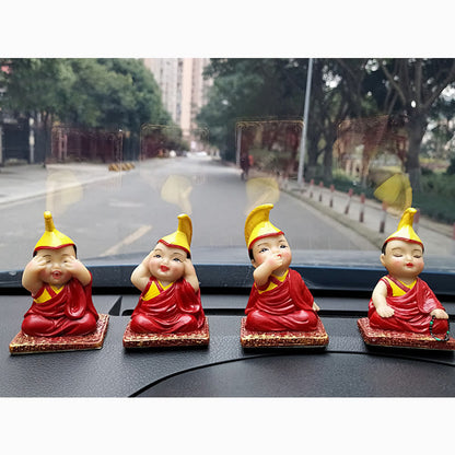 Figuras de lama tibetanas pintadas a mano de Mythstone, talladas a mano, adorno creativo para decoración del hogar, la oficina y el automóvil 