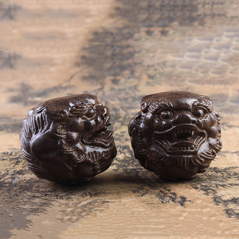 Mythstone Vietnam Agarwood 2Pcs PiXiu Peace Strength Decoration