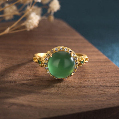 Mythstone Green Jade Fortune Ring