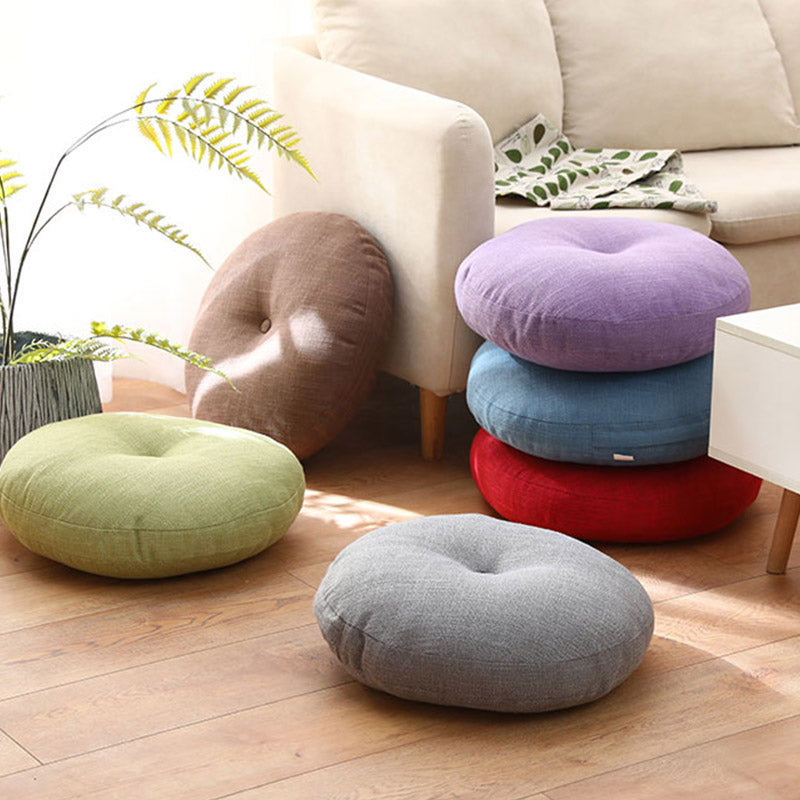 Mythstone Lotus Simple Pattern Linen Meditation Seat Cushion Home Living Room Decoration