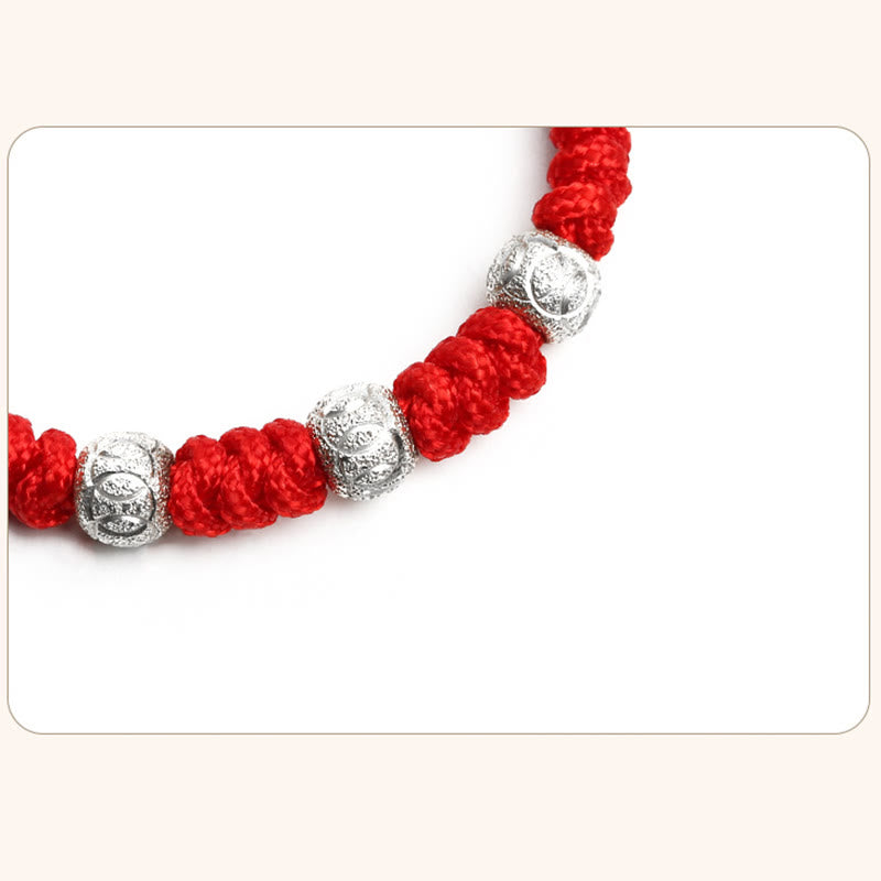 Mythstone 925 Sterling Silver King Kong Knot Multicolored Red String Strength Handmade Braided Kids Child Bracelet