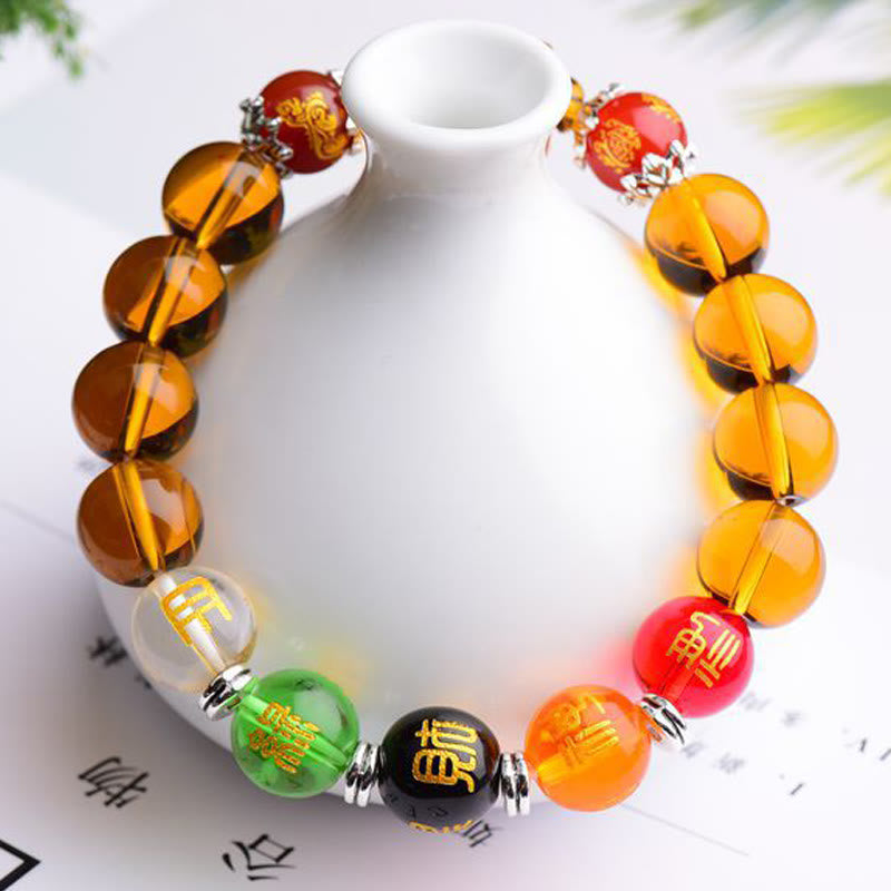 Mythstone Natural Citrine Fortune Happiness Bracelet