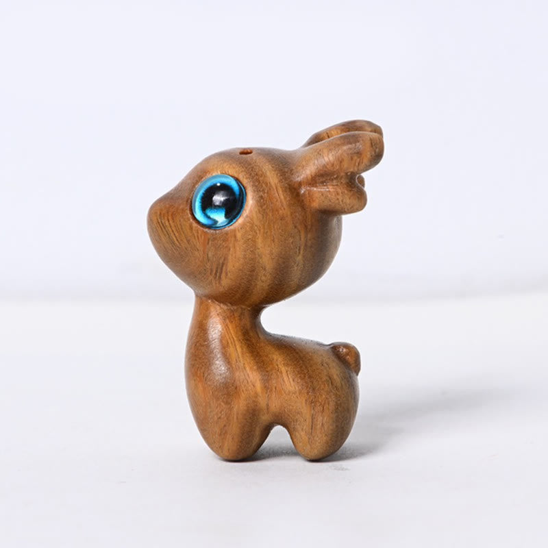 Mythstone Small Leaf Red Sandalwood Ebony Wood Sandalwood Green Sandalwood Lucky Mini Deer Protection Decoration