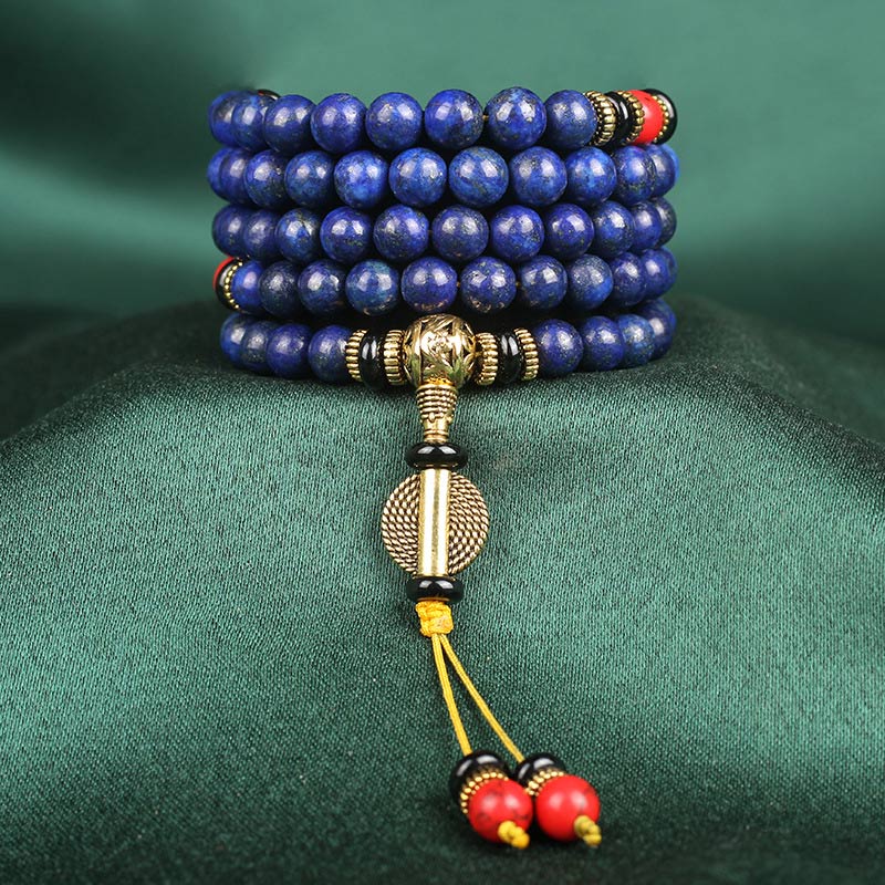 MythStone Tibetan Mala Lapis Lazuli Positive Bracelet