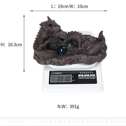 Quemador de incienso decorativo con forma de flor de dragón jugando con la bola de Mythstone