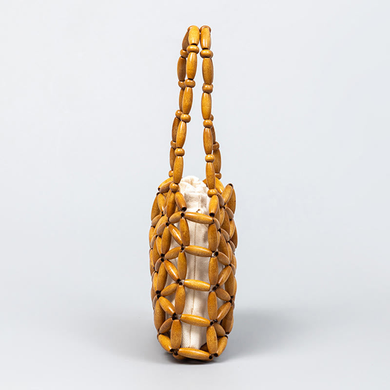 Mythstone Hand-woven Mini Wooden Beads Handbag