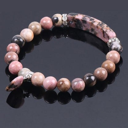 Mythstone Natural Quartz Love Heart Healing Beads Bracelet