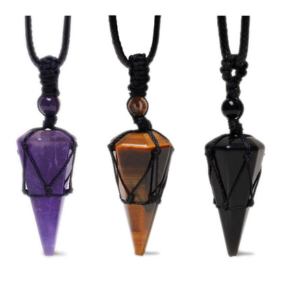 Mythstone Natural Stone Pointed Pendant Necklace