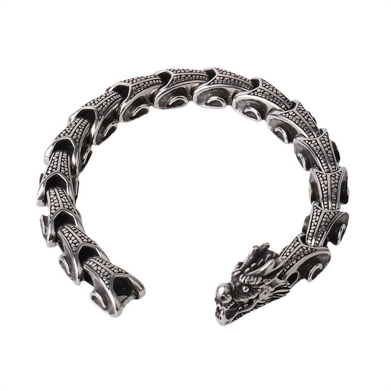 Mythstone Dragon Titanium Steel Luck Bracelet Bangle