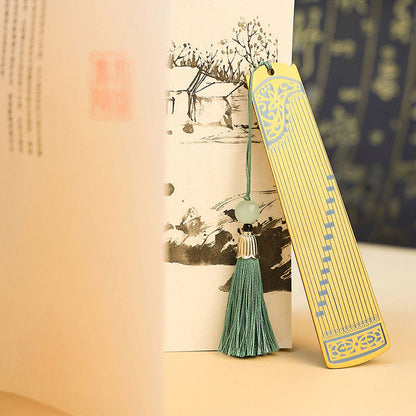 Mythstone Classical Musical Instruments Pipa Guzheng Guqin Ruan Metal Bookmarks Tassel With Gift Box