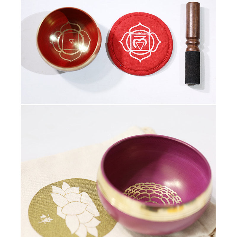 Mythstone Tibetan Sound Bowl Handcrafted for Chakra Healing and Mindfulness Meditation Singing Bowl Set