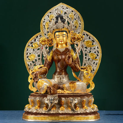 Mythstone Bodhisattva Green Tara Hope Copper Statue Decoration