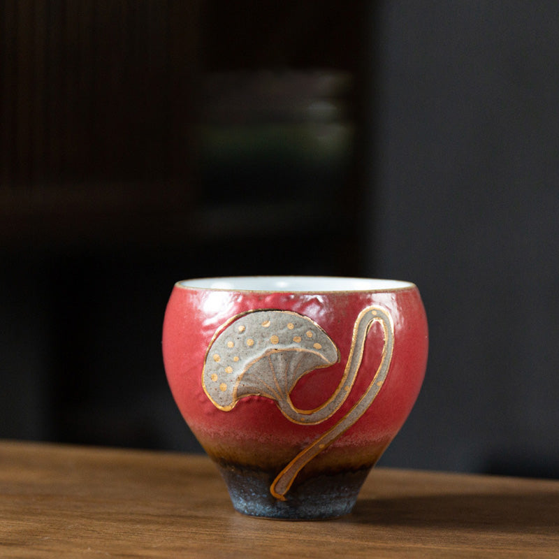 Mythstone Lotus Pod Engraved Teacup Kung Fu Tea Cup