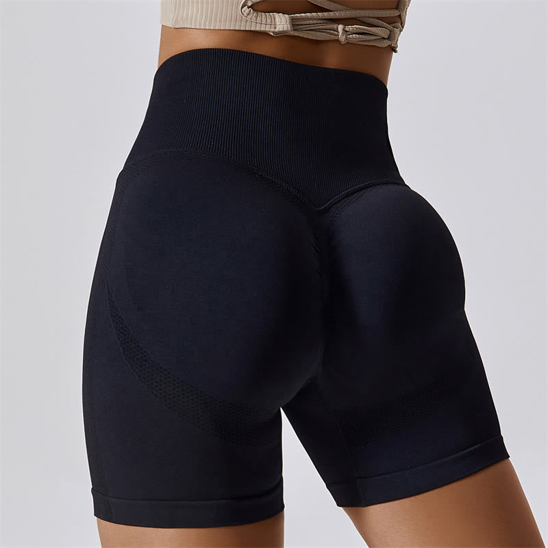 Mythstone Women Seamless Sports Fitness High Waist Yoga Workout Shorts