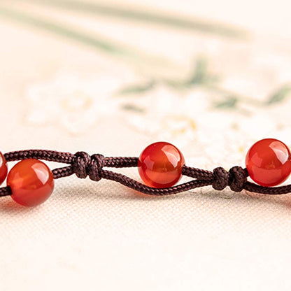 MythStone Red Agate Moss Agate Cinnabar Calm Bracelet