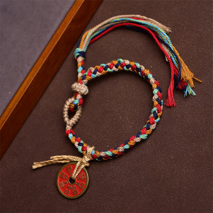 Mythstone Handmade Bagua Harmony Multicolored Rope Bracelet