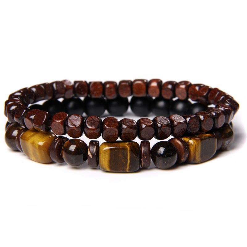 Mythstone Tiger Eye Frosted Stone Hematite Courage Bracelet