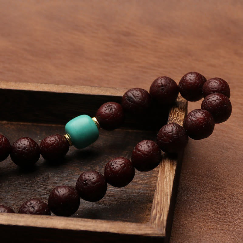 Mythstone Tibetan Bodhi Seed Agate Bead Luck Wealth Tassel Charm Wrist Mala