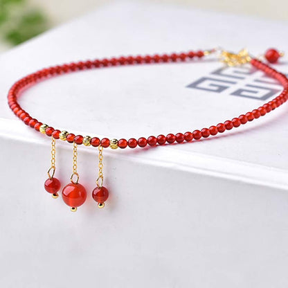 Mythstone Red Agate Confidence Calm Anklet