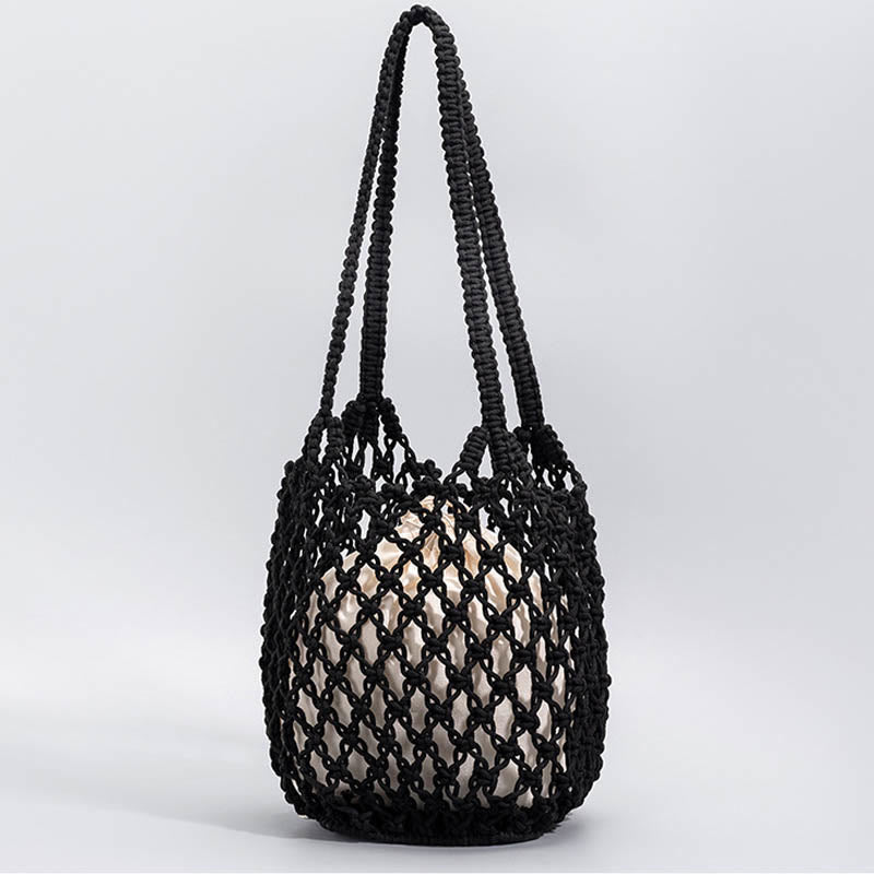 Mythstone Hand-woven Cotton Thread Shoulder Bag Handbags