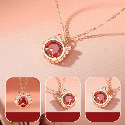 Mythstone 925 Sterling Silver Year Of The Dragon Luck Red Zircon Necklace Pendant Bracelet Earrings Ring